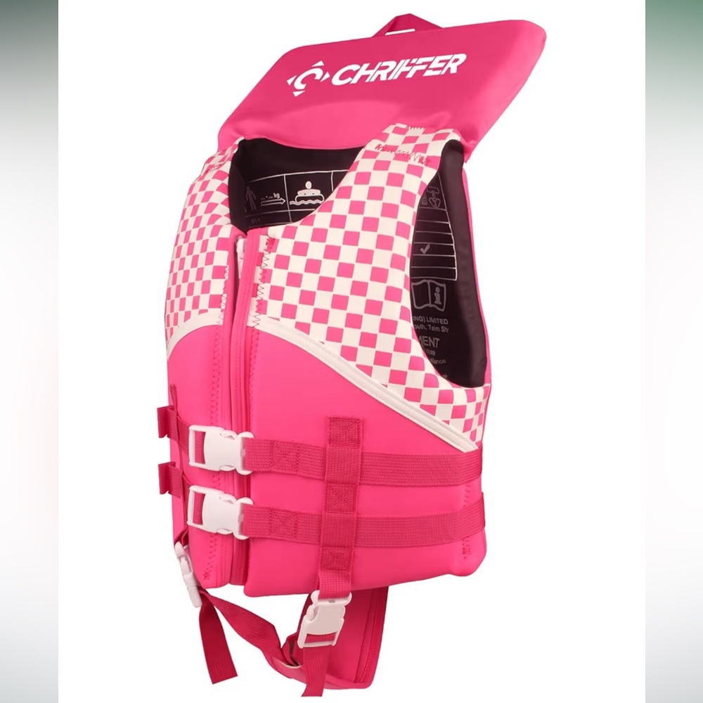 NWT Toddler white and pink Swim Vest Life jacket Adjustable Size guide in photos - Picture 3 of 13